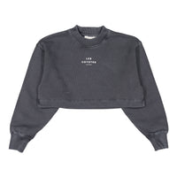 Les Coyotes De Paris Grey Cropped Crewneck Sweater