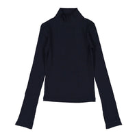 Les Coyotes De Paris Navy Ribbed Lara Mock Tee