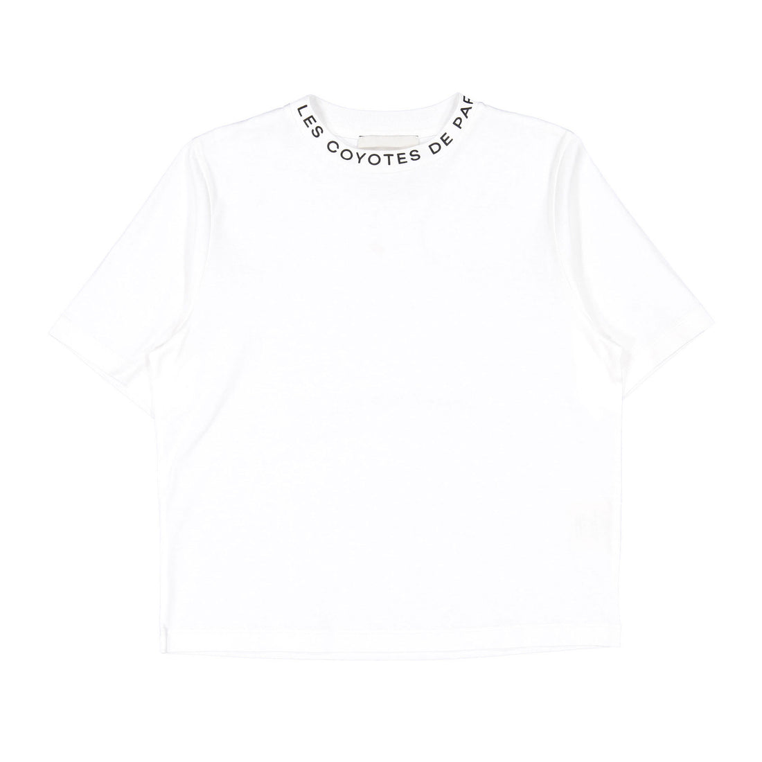 Les Coyotes De Paris White Printed Collar Oversized Anica Tee