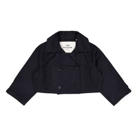 Les Coyotes De Paris Navy Cropped Double Breasted Jacket