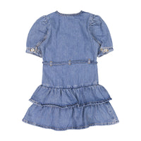 Les Coyotes De Paris Vintage Denim Puff Sleeve Denim Dress
