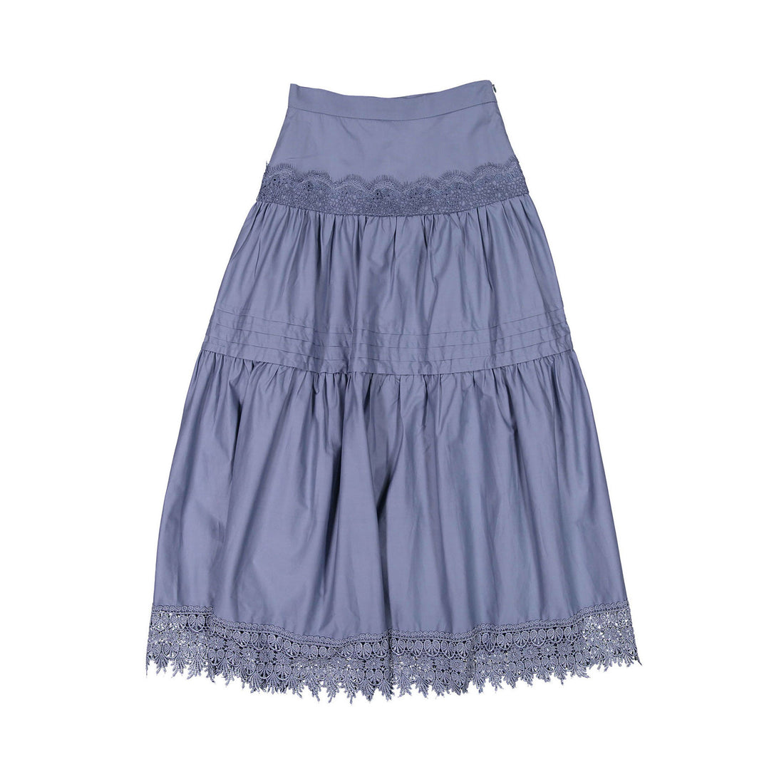 A4 Powder Blue Lace Detail Skirt
