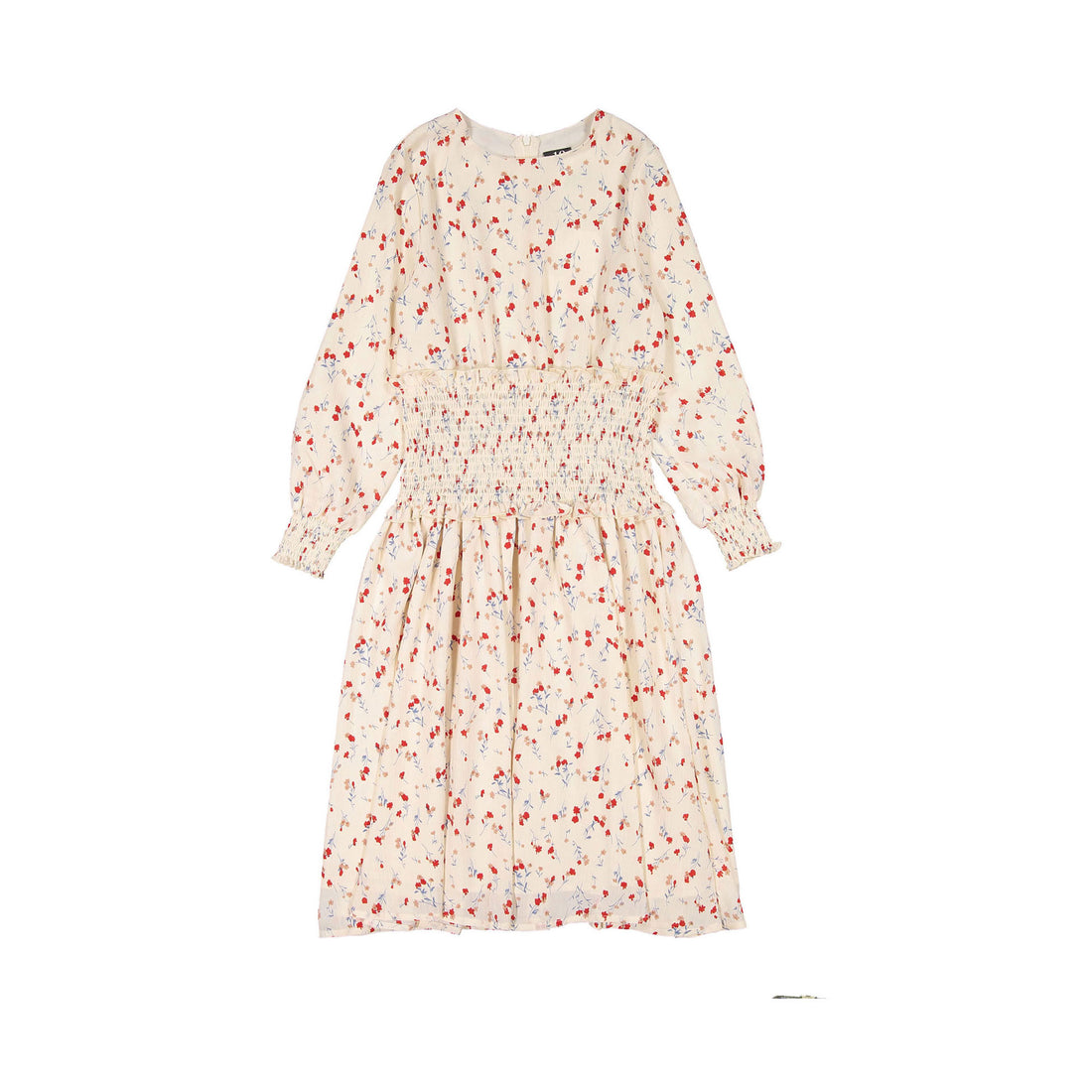 A4 Beige With Red Floral Dress