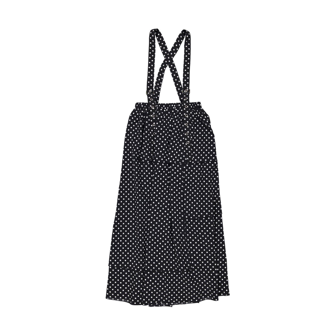 Ava and Lu Black Dot Suspender Maxi Skirt