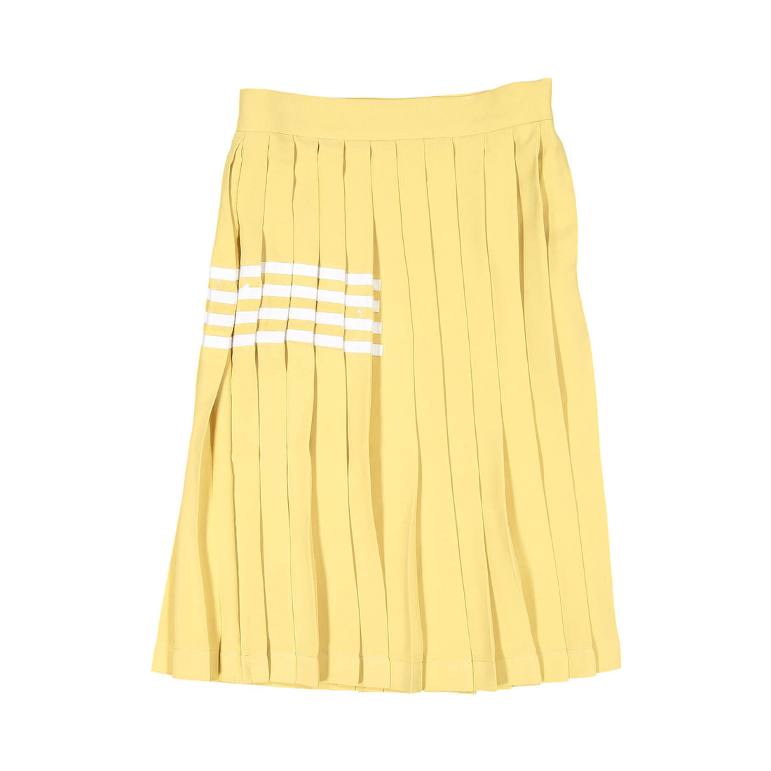 Ava and Lu Mustard Pleated Stripe Detail Skirt