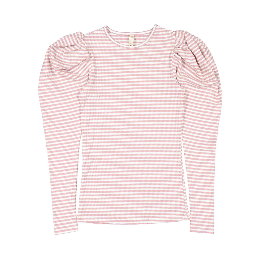 Ava and Lu Blush Stripe Puff Tee
