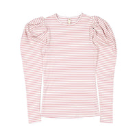 Ava and Lu Blush Stripe Puff Tee