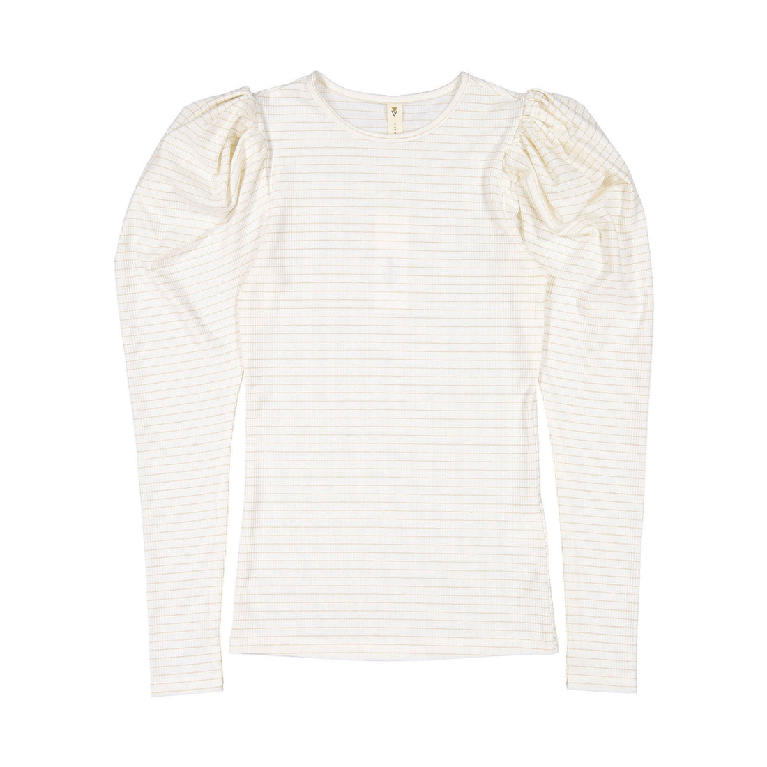Ava and Lu Off White Stripe Puff Tee
