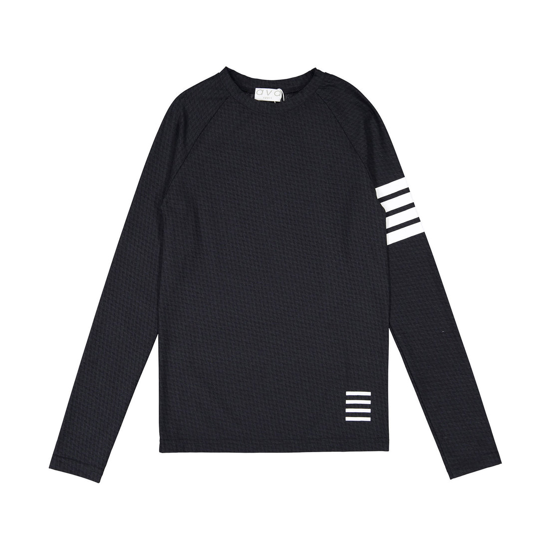 ava sport Black Side Striped Tee