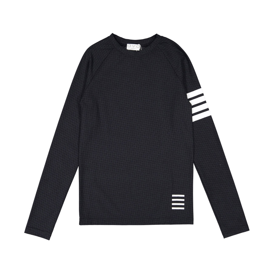 ava sport Black Side Striped Tee