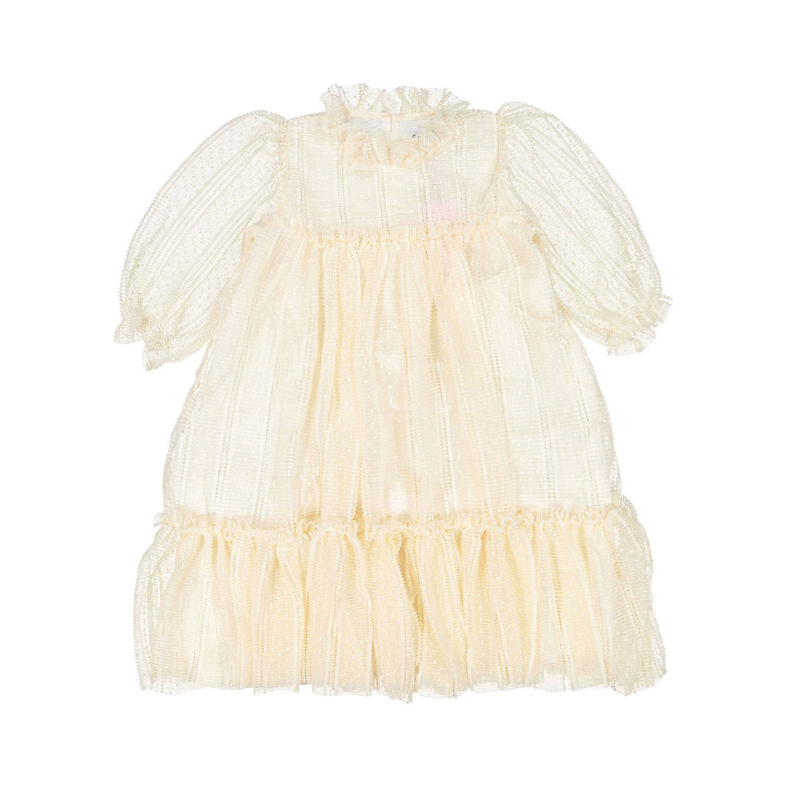 Christina Rohde Cream Tulle Dot Dress