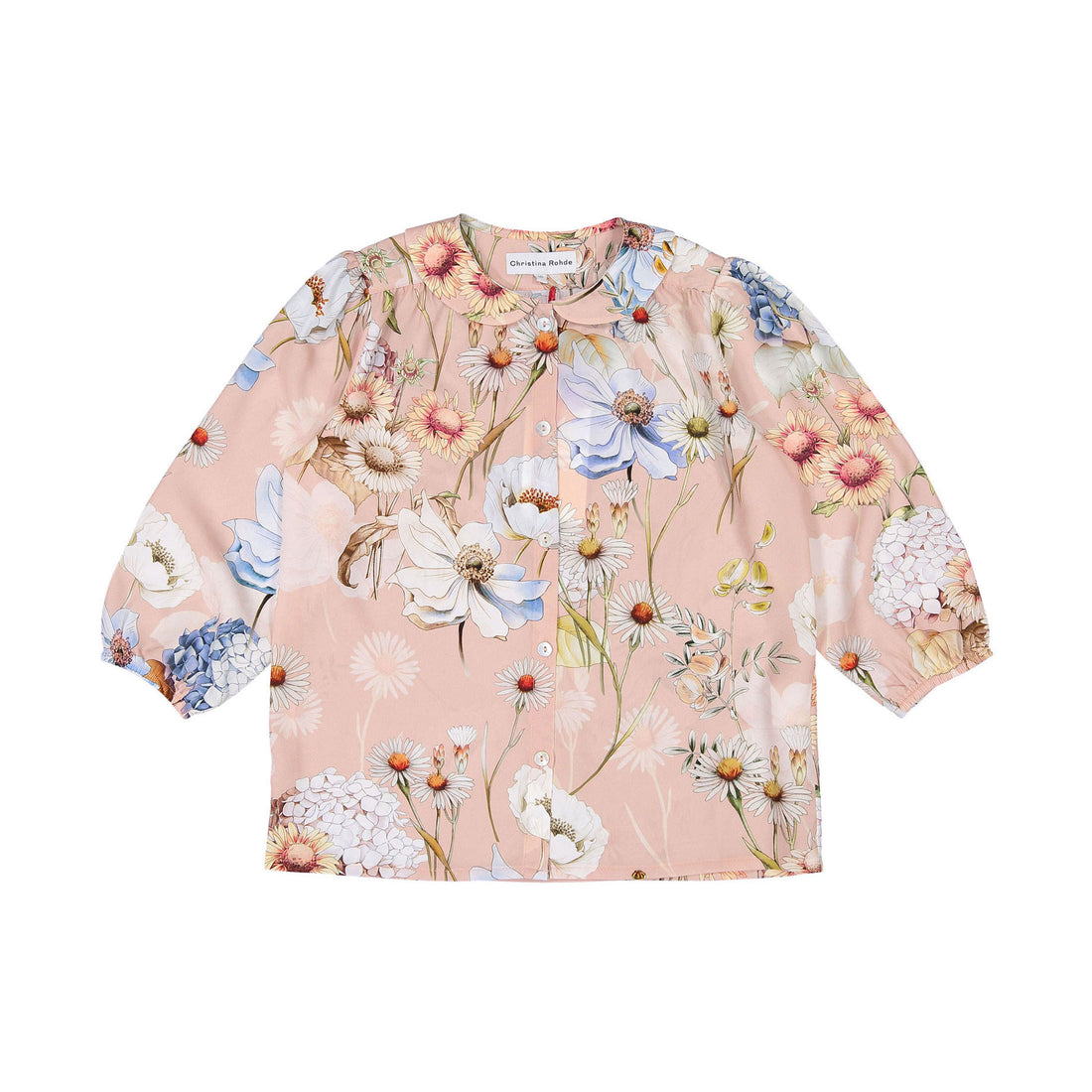 Christina Rohde Rose Floral Collar Blouse
