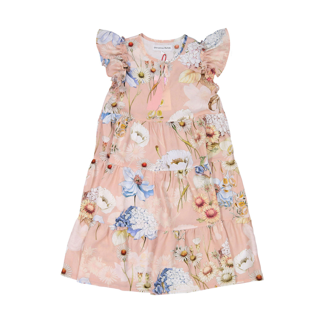 Christina Rohde Rose Floral Tiered Dress