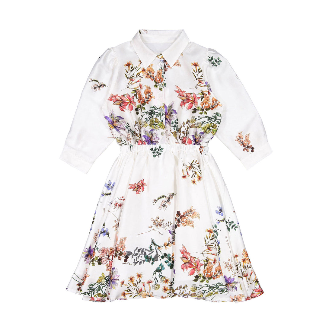 Christina Rohde White Floral Cinched Dress