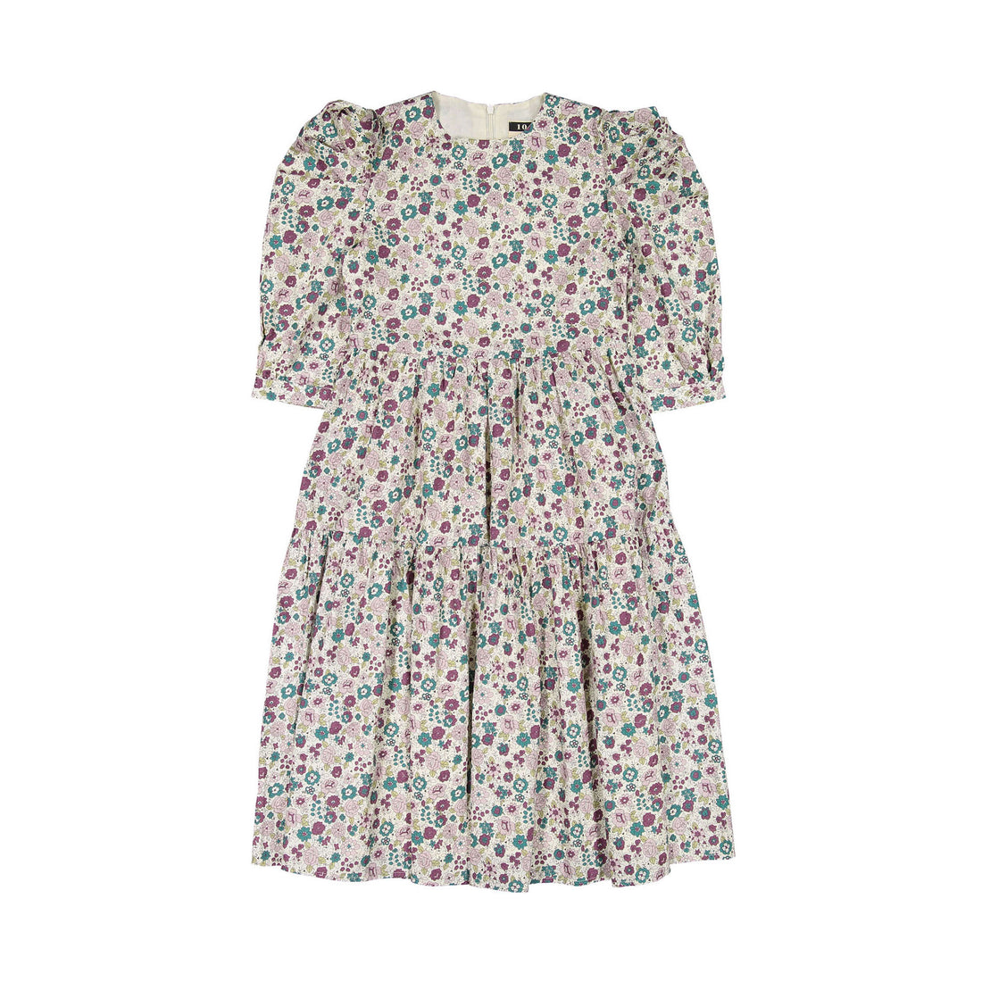 A4 Flower Puff Sleeve Maxi Dress