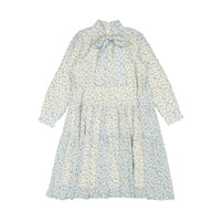 Ava and Lu Blue Floral Neck Tie Dress