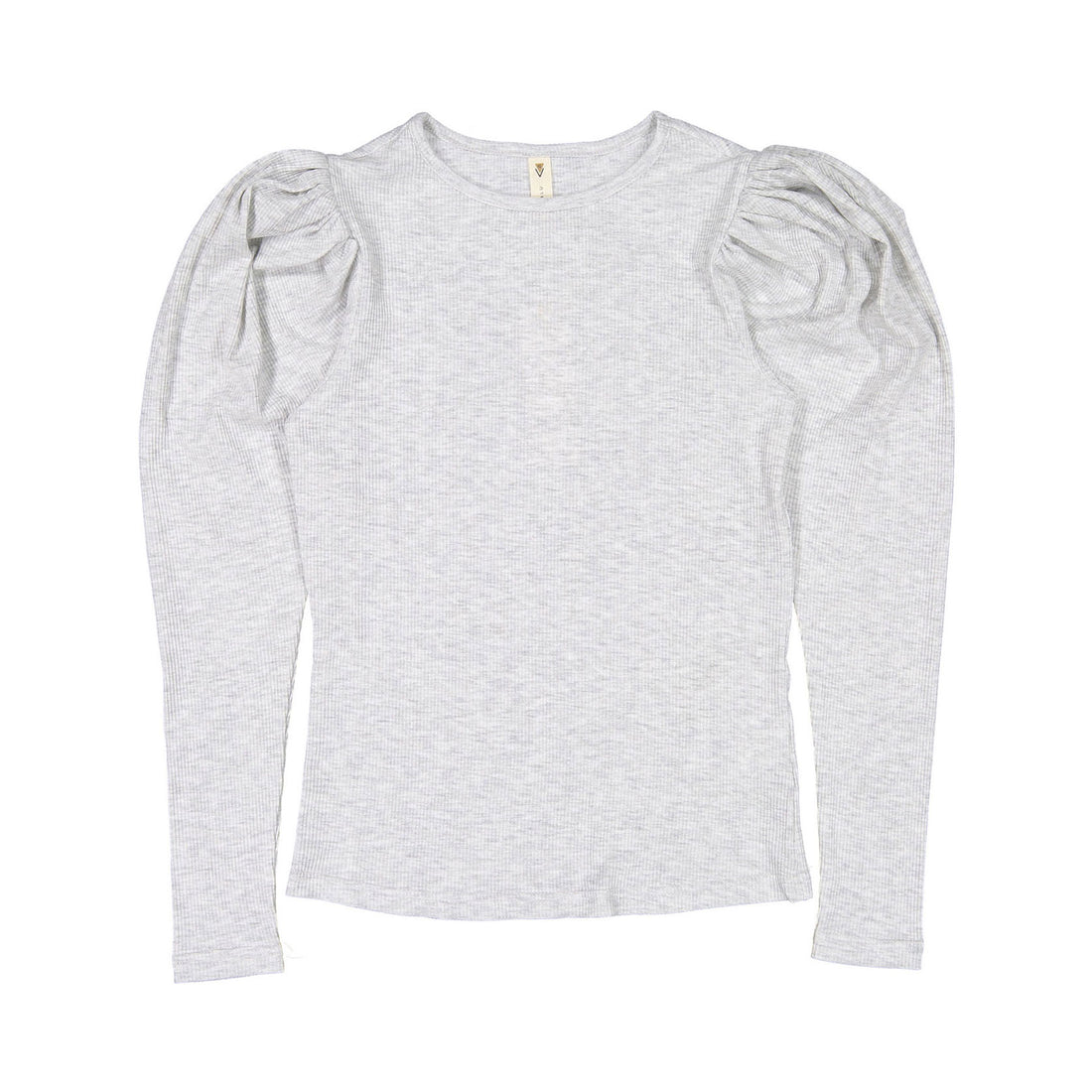 Ava and Lu Light Heather Grey Puff Long Sleeve Tee