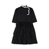 Ava and Lu Black High Collar Layered Dress