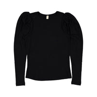 Ava and Lu Black Puff Long Sleeve Tee