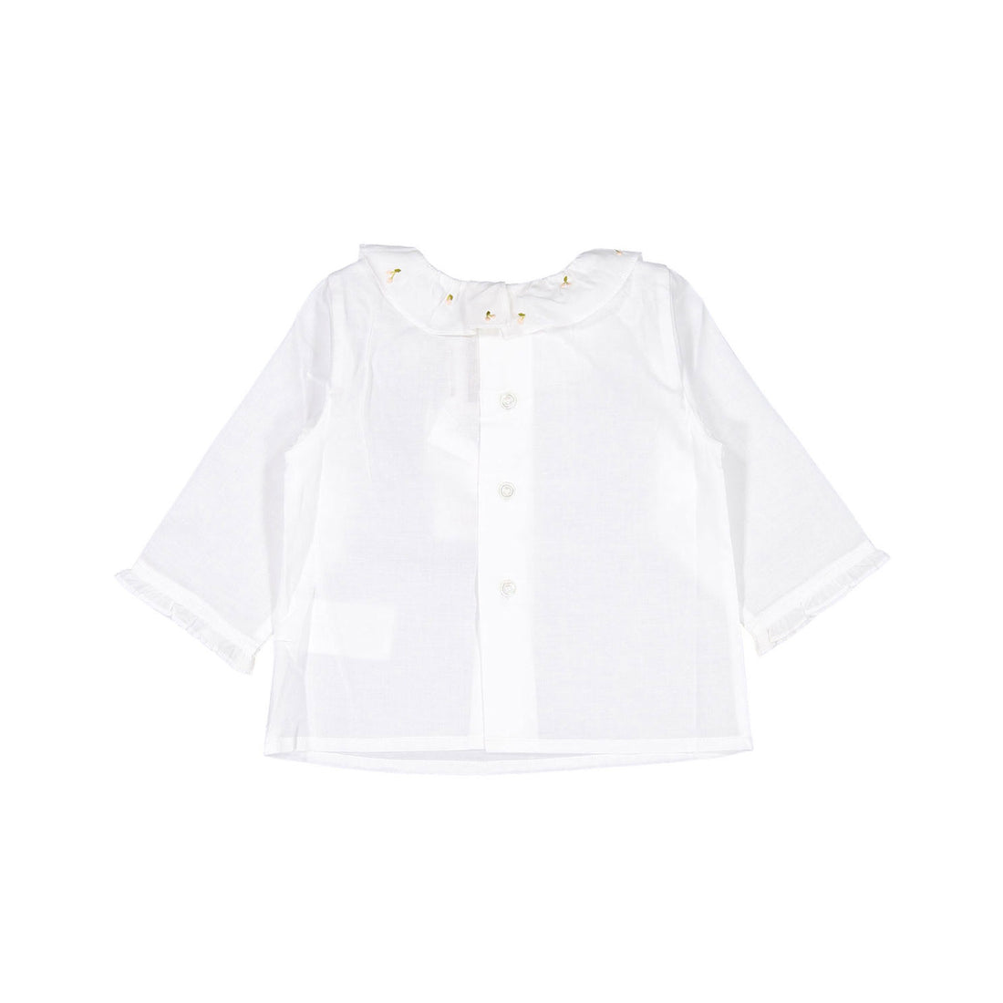 Bonpoint White Flower Embroidered Collar Baby Blouse