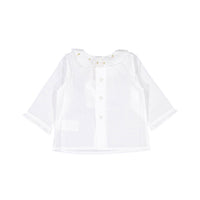 Bonpoint White Flower Embroidered Collar Baby Blouse