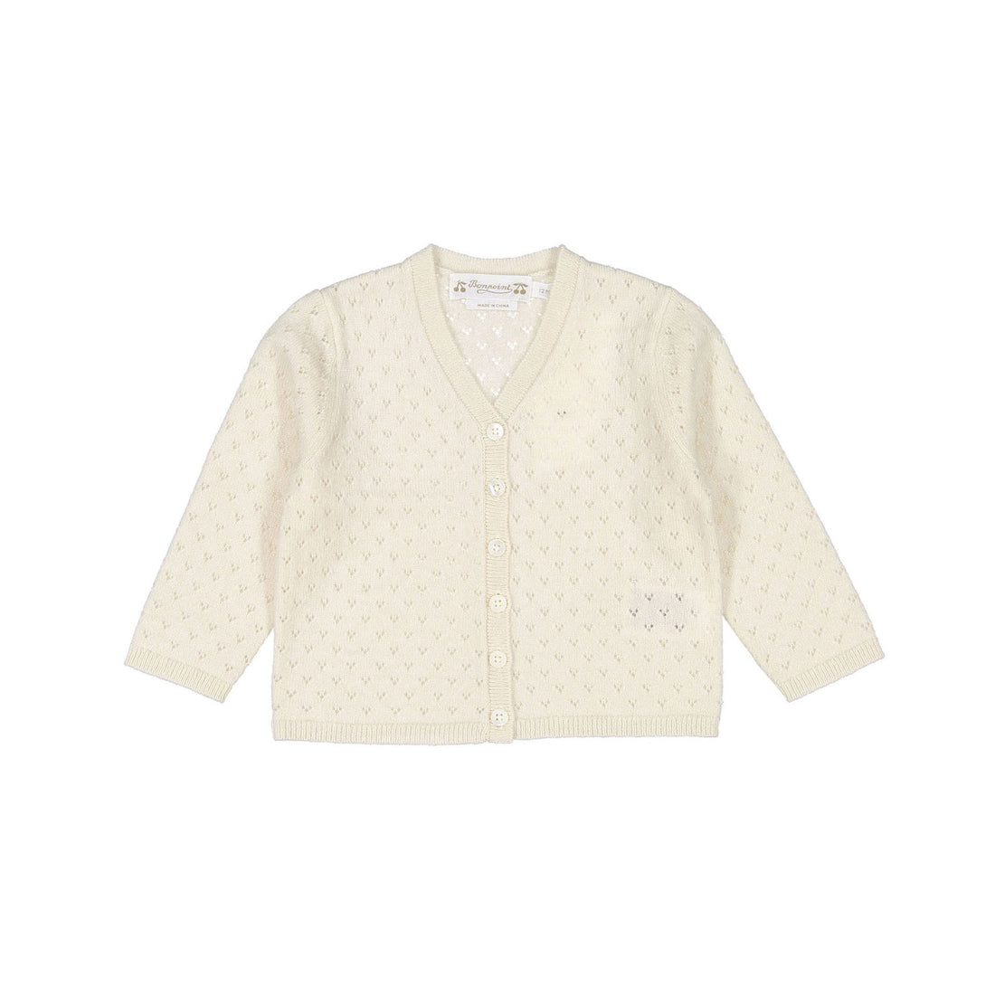 Bonpoint Natural Pointelle Baby Cardigan