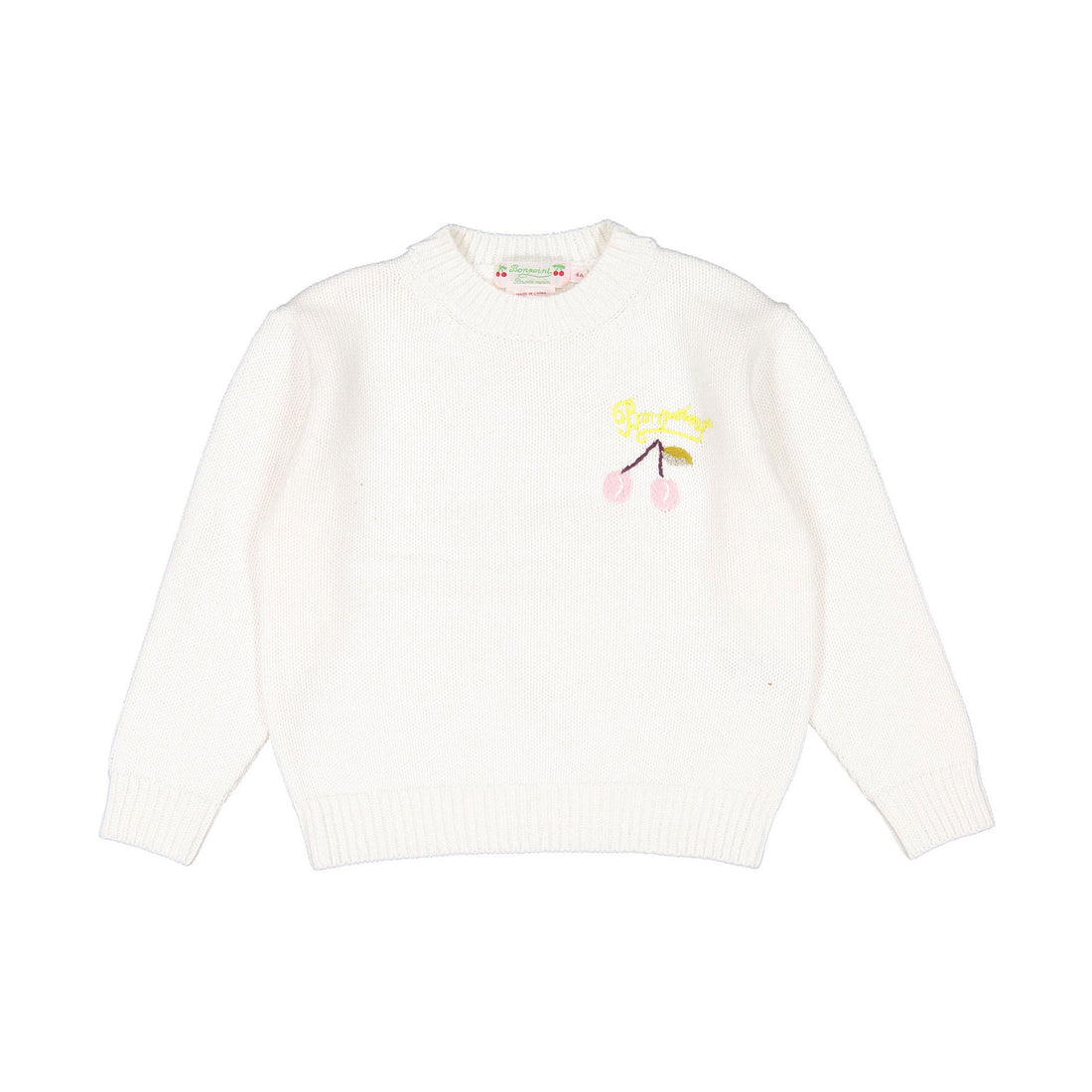 Bonpoint Cream Cherry Stitch Amane Sweater