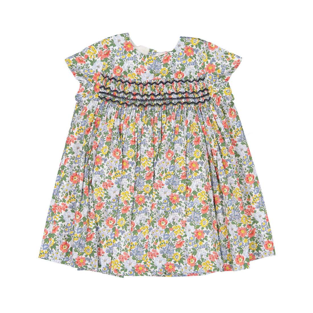 Bonpoint Blue Floral Maruska Smocked Baby Dress
