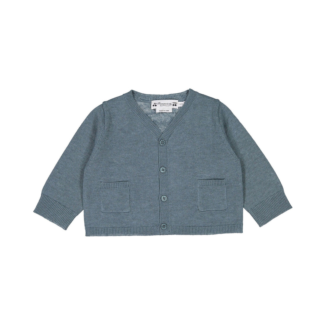 Bonpoint Lagoon Embossed Back Baby Cardigan