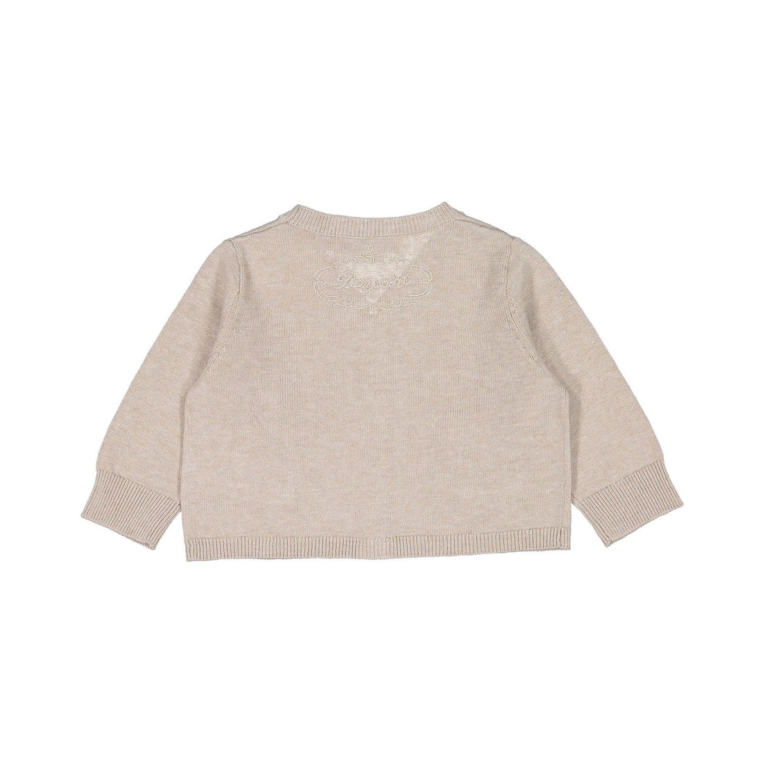 Bonpoint Taupe Embossed Back Baby Cardigan