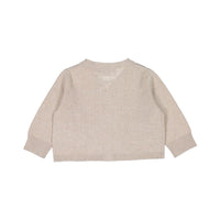 Bonpoint Taupe Embossed Back Baby Cardigan