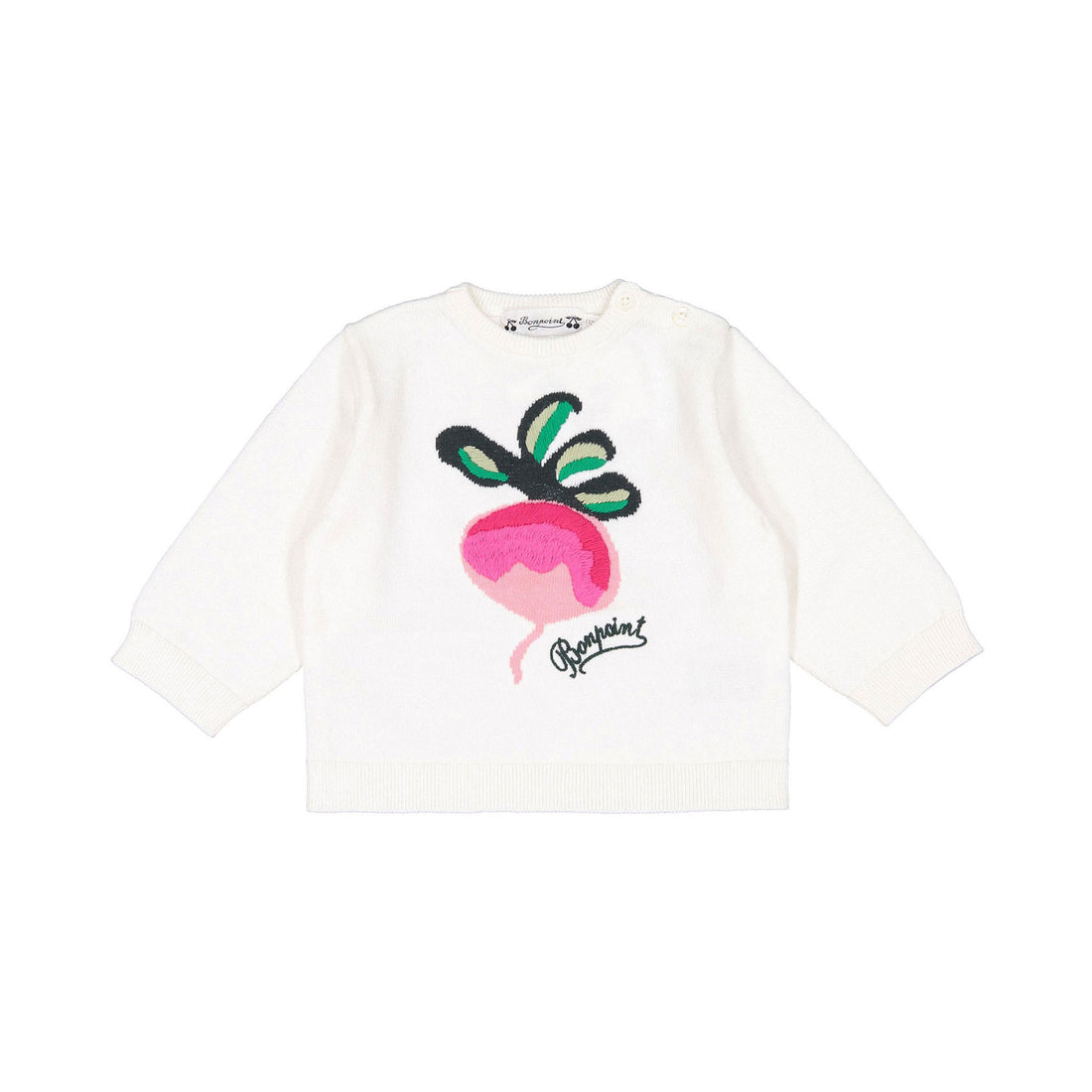 Bonpoint White Beet Baby Sweatshirt