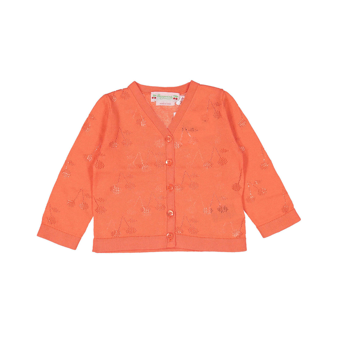 Bonpoint Poppy Cherry Agati Baby Cardigan