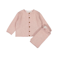 Bonpoint Rose Scalloped Knit Baby Set