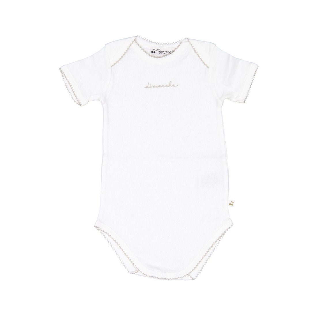 Bonpoint White Days Of The Week Bodysuits