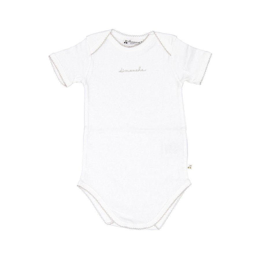 Bonpoint White Days Of The Week Bodysuits