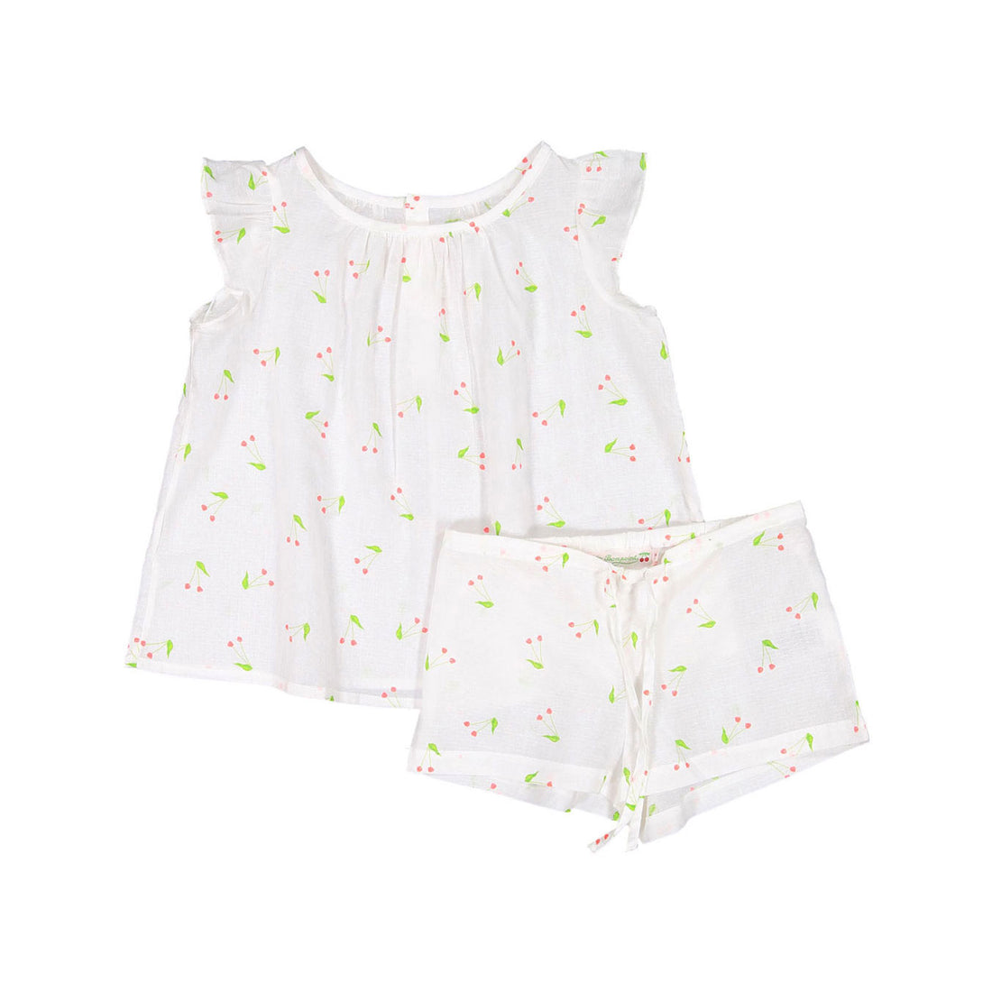Bonpoint Coral Floral Ailette Pajamas