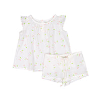 Bonpoint Coral Floral Ailette Pajamas