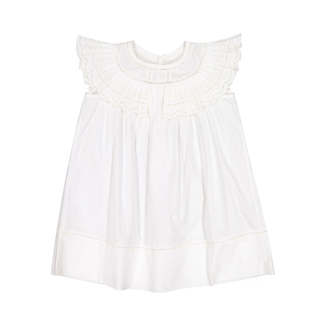 Bonpoint White Pleated Collar Amber Dress