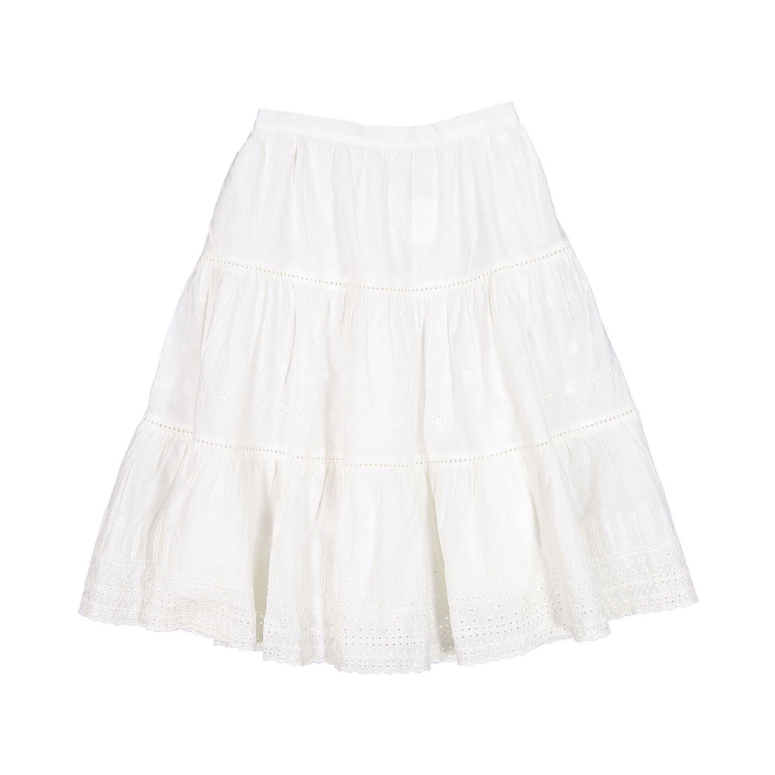 Bonpoint White Tiered Lise Skirt