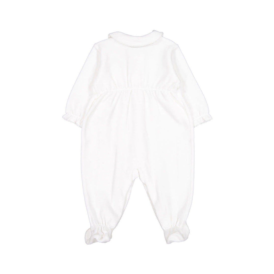 Bonpoint White Velour Permanent Footie