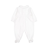 Bonpoint White Velour Permanent Footie