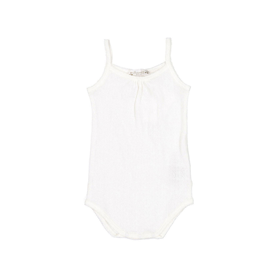 Bonpoint White Scrunch Bodysuit