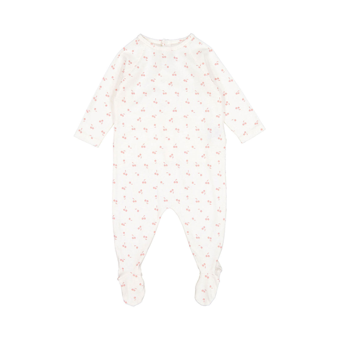 Bonpoint White Cherry Print Footie