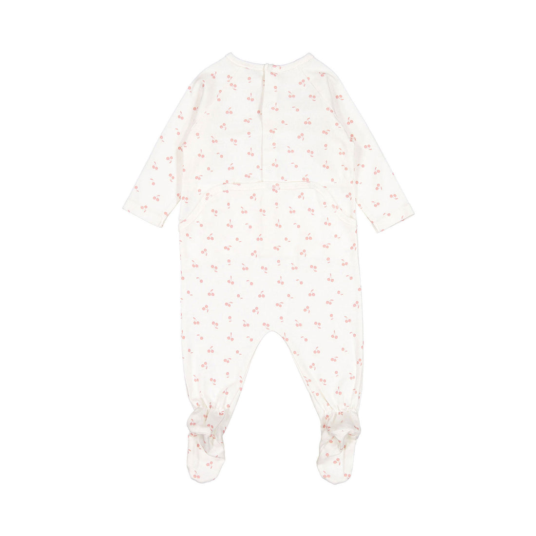 Bonpoint White Cherry Print Footie