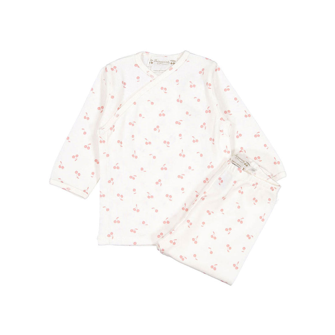 Bonpoint Ecru Cherry Wrap Set