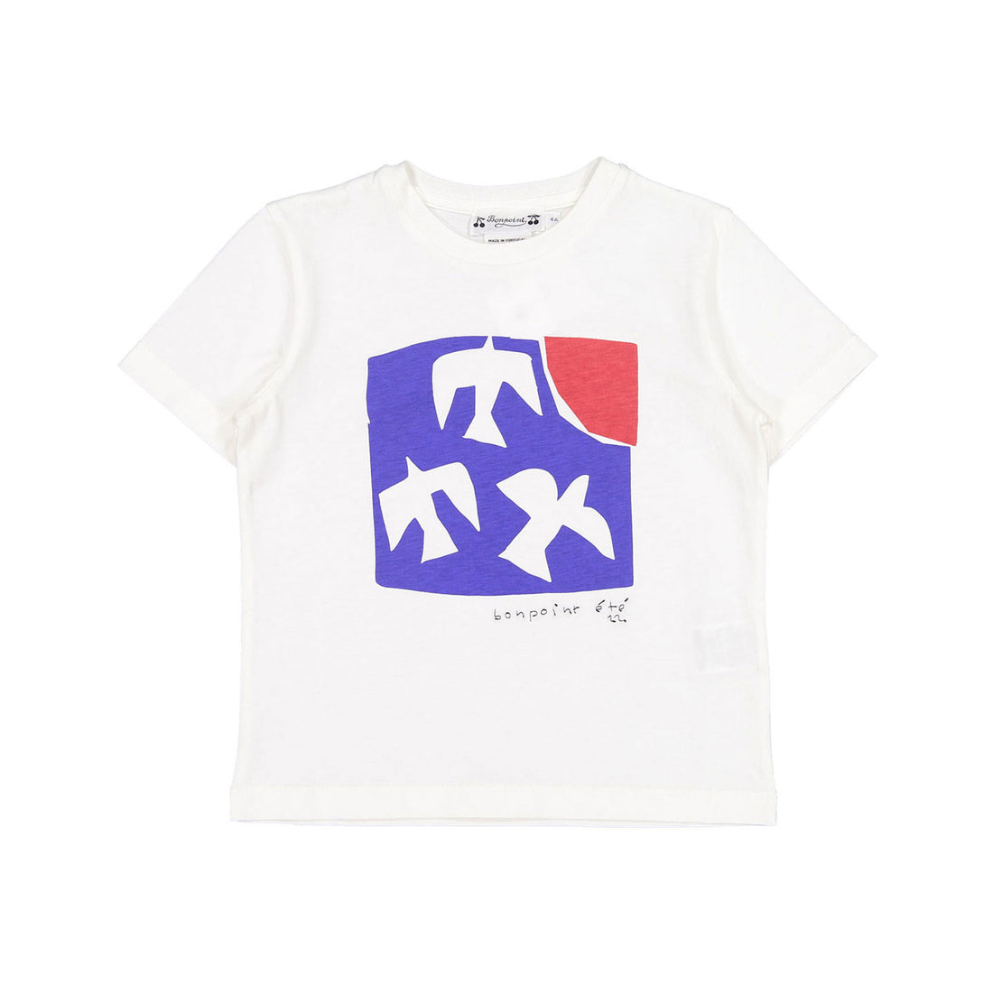 Bonpoint White Bird Sketch Structured Tee