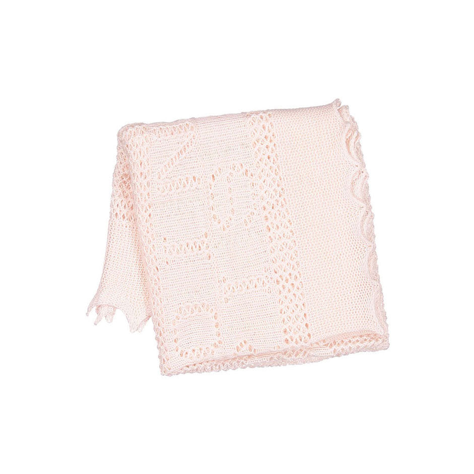 Bonpoint Pink Permanent Knit Openwork Blanket