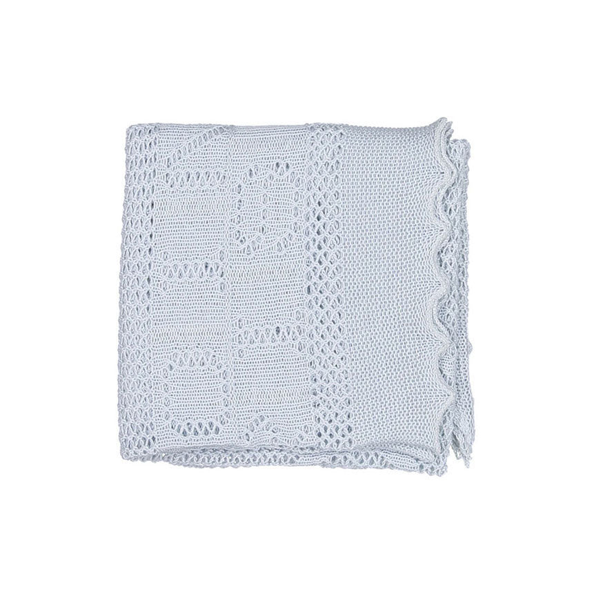 Bonpoint Blue Permanent Knit Openwork Blanket