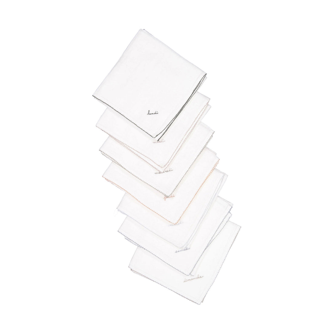 Bonpoint White Days Of The Week Washclothes